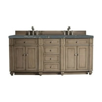 James Martin Vanities 72" Double Vanity, Whitewashed Walnut w/ 3 CM Parisien Bleu Quartz Top