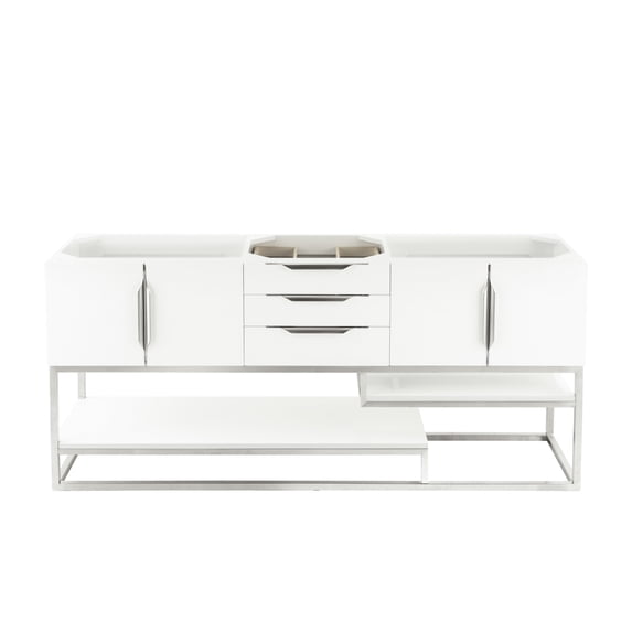 James Martin Vanities 983-V72s-Bn Columbia 72" Single Free Standing Vanity Cabinet - White