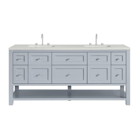 James Martin Vanities 330-V72-3Ldl Breckenridge 72" Free Standing Double Basin Poplar Wood