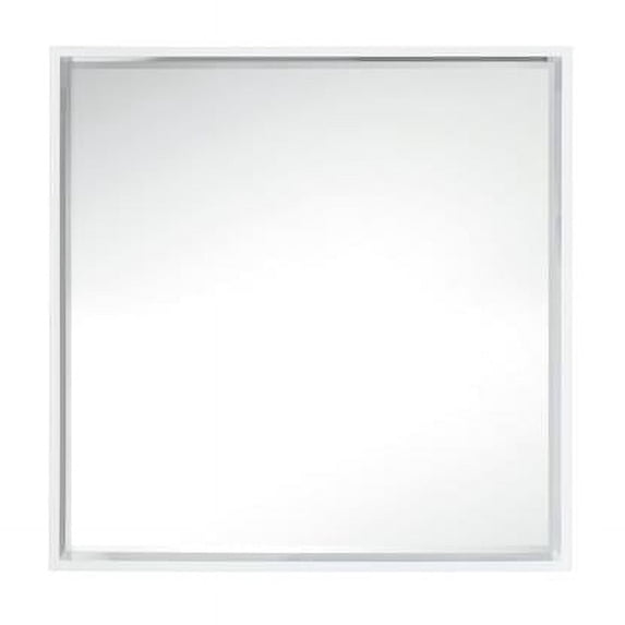 James Martin Vanities 803-M35.4-GW 35.4 in. Milan Square Cube Mirror Glossy White