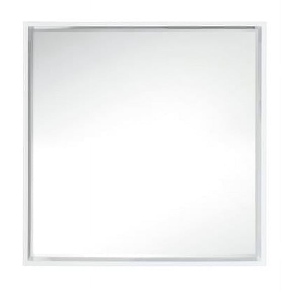 James Martin Vanities 803-M35.4-GW 35.4 in. Milan Square Cube Mirror Glossy White