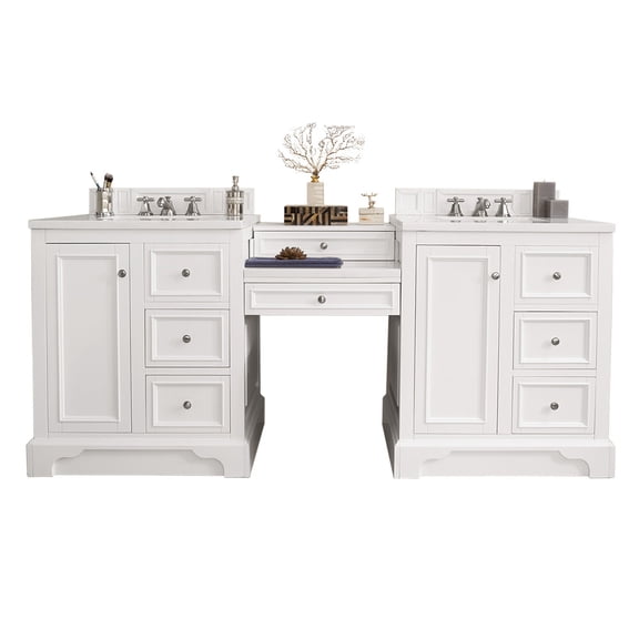 James Martin Vanities 825-V82-BW-DU-WZ De Soto 84" Free Standing Double Basin Vanity Set -