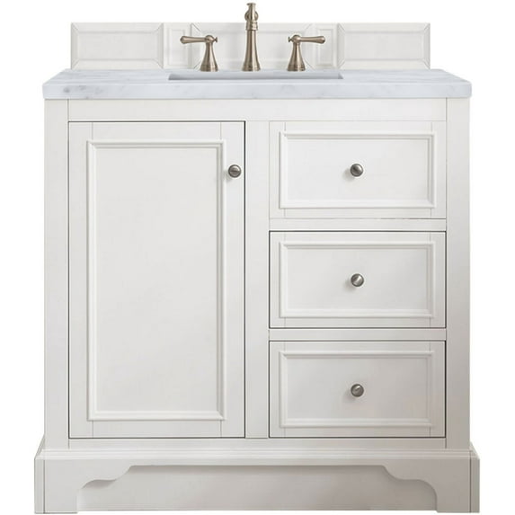 James Martin Vanities 825-V36-3Car De Soto 36" Free Standing Single Vanity Set - White