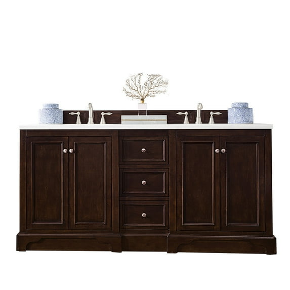 James Martin Vanities 825-V72 Burnished Mahogany De Soto 74" Double Free Standing Wood