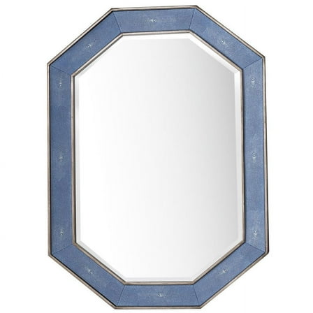 James Martin Vanities Tangent 30" Mirror, Silver w/ Delft Blue