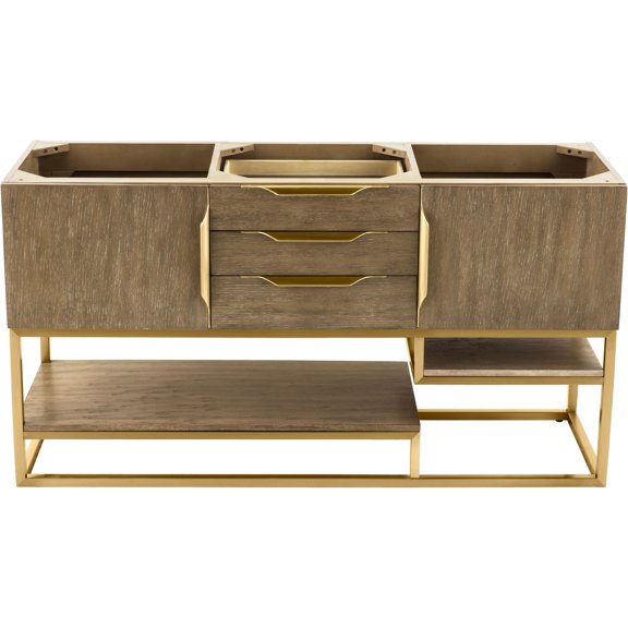 James Martin Vanities 983-V59D-LTO-RG Columbia 59" Double Free Standing Vanity Cabinet -