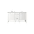 thumbnail image 1 of James Martin Vanities Addison 60" Double Vanity Cabinet, Glossy White, w/ 3 CM Ethereal Noctis Top, 1 of 5