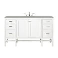 thumbnail image 1 of James Martin Vanities Addison 60" Single Vanity Cabinet , Glossy White, w/ 3 CM Eternal Serena Top, 1 of 6