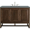 thumbnail image 1 of James Martin Vanities Athens 48" Single Vanity Cabinet, Mid Century Acacia, w/ 3 CM Cala Blue Top, 1 of 4