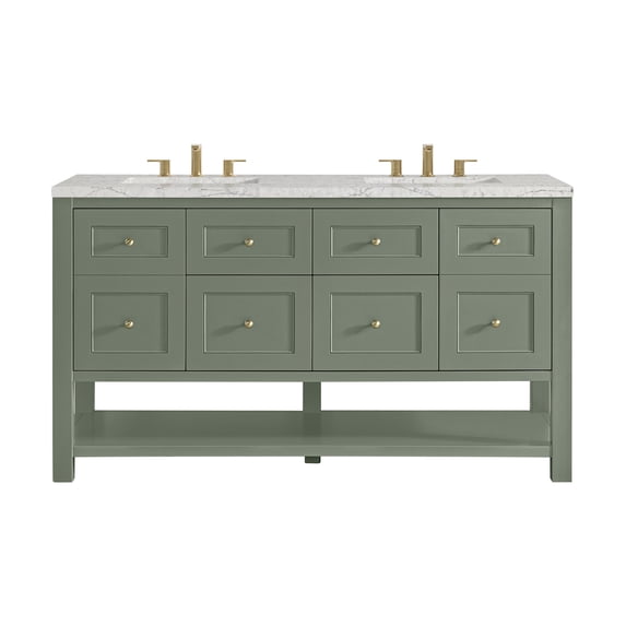 James Martin Vanities 330-V60D-SC-3EJP Breckenridge 60" Free Standing Double Basin Poplar