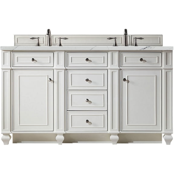 James Martin Vanities 157-V60D-BW-3ENC Bristol 60" Free Standing Double Basin Vanity Set -