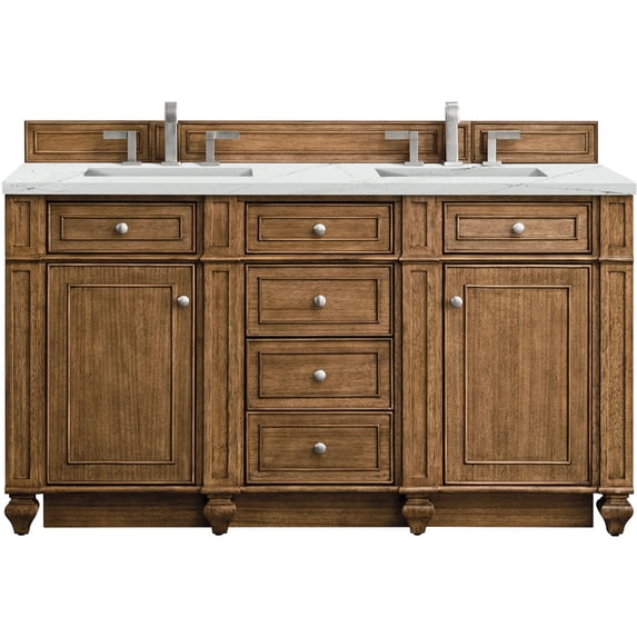 James Martin Vanities 157-V60D-SBR-3ENC Bristol 60" Free Standing Double Basin Vanity Set