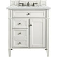 thumbnail image 1 of James Martin Vanities Brittany 30" Single Vanity, Bright White, w/ 3 CM Ethereal Noctis Quartz Top, 1 of 7