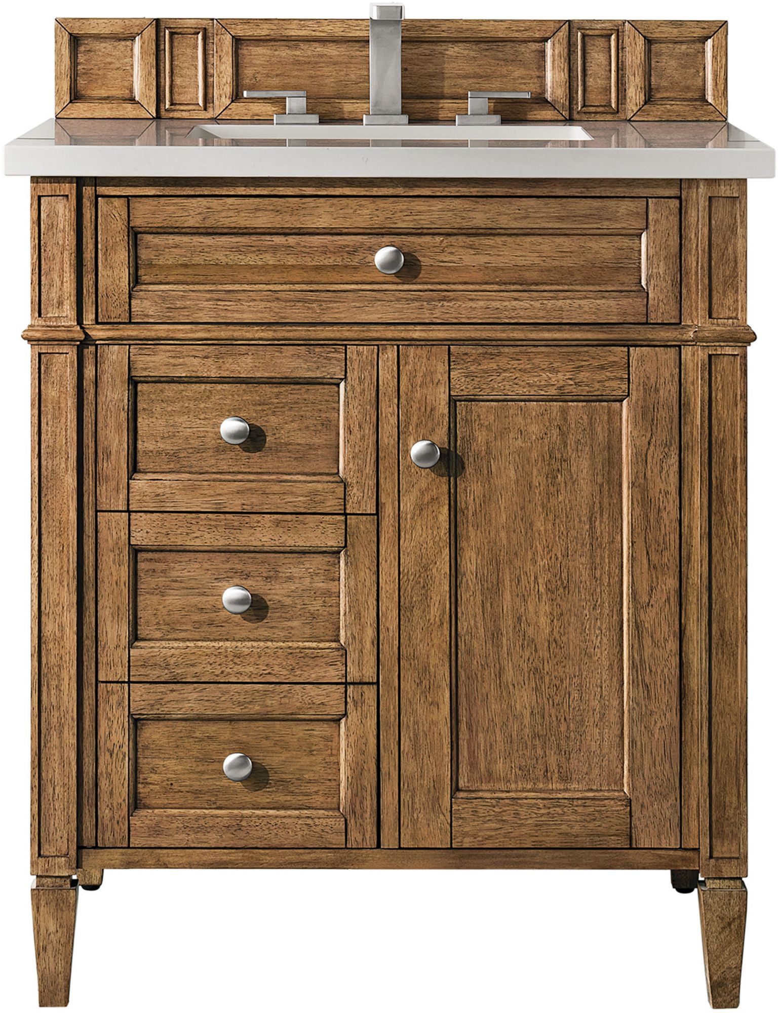 James Martin Vanities Brittany 30" Single Vanity, Saddle Brown, w/ 3 CM