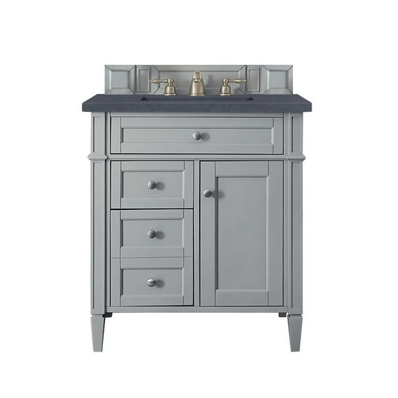 James Martin Vanities Brittany 30" Single Vanity, Urban Gray, w/ 3 CM Charcoal Soapstone Quartz Top