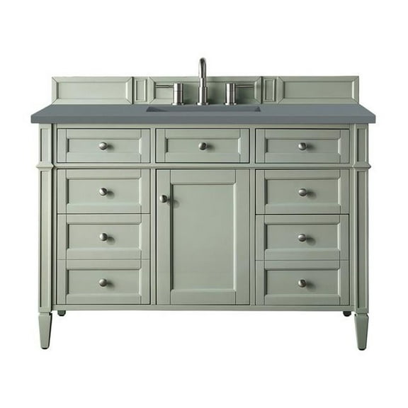 James Martin Vanities Brittany 48" Sage Green Single Vanity w/ 3 CM Cala Blue Quartz Top
