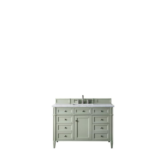 James Martin Vanities Brittany 48" Sage Green Single Vanity w/ 3 CM Eternal Jasmine Pearl Quartz Top