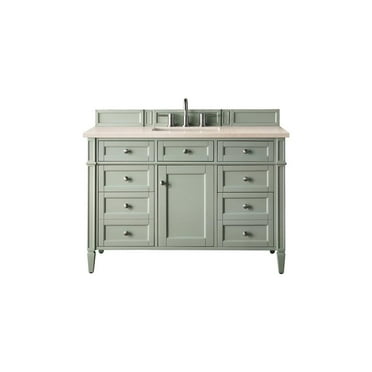 James Martin Vanities Brittany 48" Sage Green Single Vanity w/ 3 CM Eternal Marfil Quartz Top