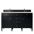 thumbnail image 1 of James Martin Vanities Brittany 60" Black Onyx Double Vanity w/ 3 CM Eternal Marfil Quartz Top, 1 of 7