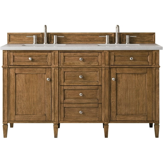 James Martin Vanities 650-V60d-3Esr Brittany 60" Double Basin Poplar Wood Vanity Set -