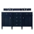 thumbnail image 1 of James Martin Vanities Brittany 60" Victory Blue Double Vanity w/ 3 CM Arctic Fall Solid Surface Top, 1 of 5