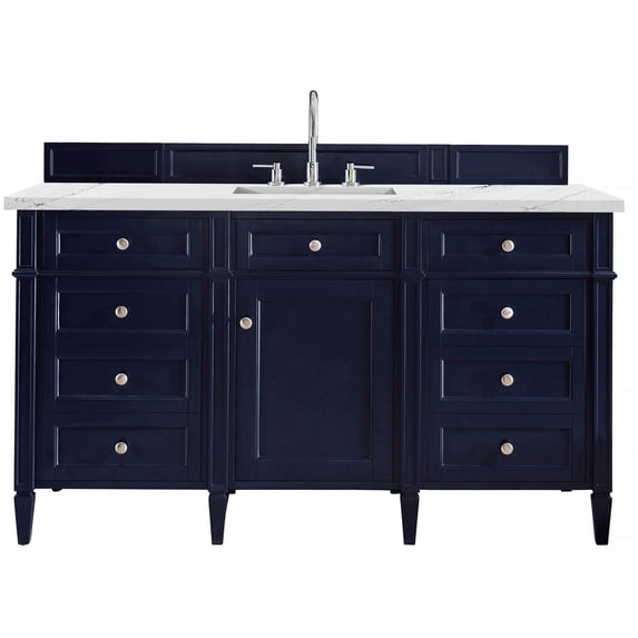 James Martin Vanities 650-V60S-VBL-3ENC Brittany 60" Single Basin Poplar Wood Vanity Set -