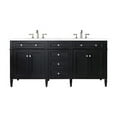 thumbnail image 1 of James Martin Vanities Brittany 72" Black Onyx Double Vanity w/ 3 CM Arctic Fall Solid Surface Top, 1 of 5