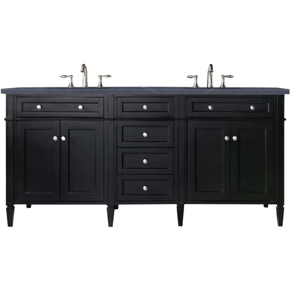 James Martin Vanities 650-V72-BKO-3CSP Brittany 72" Double Basin Poplar Wood Vanity Set -