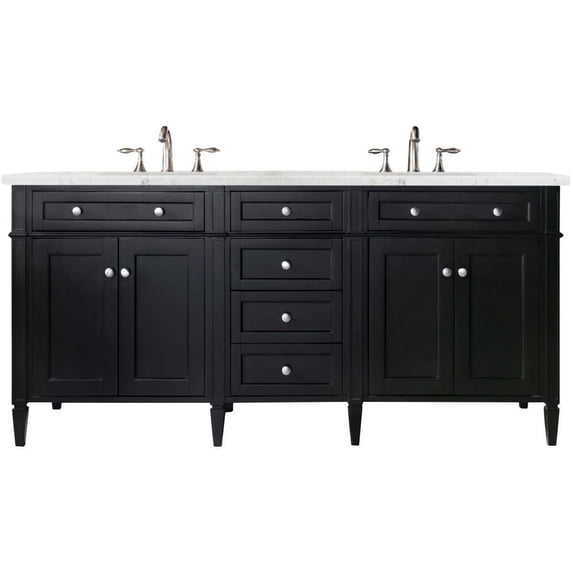 James Martin Vanities 650-V72-BKO-3EJP Brittany 72" Double Basin Poplar Wood Vanity Set -