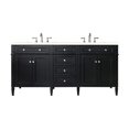 thumbnail image 1 of James Martin Vanities Brittany 72" Black Onyx Double Vanity w/ 3 CM Eternal Marfil Quartz Top, 1 of 6