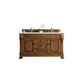 thumbnail image 1 of James Martin Vanities Brookfield 60" Double Vanity, Country Oak w/ 3 CM Ethereal Noctis Quartz Top, 1 of 5