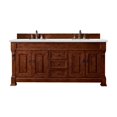 thumbnail image 1 of James Martin Vanities Brookfield 72" Double Vanity, Warm Cherry w/ 3 CM Ethereal Noctis Quartz Top, 1 of 8