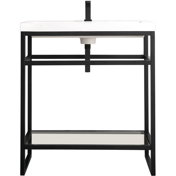 James Martin Vanities C105V31.5MBKWG Boston 31-1/2" Rectangular Porcelain Console Bathroom