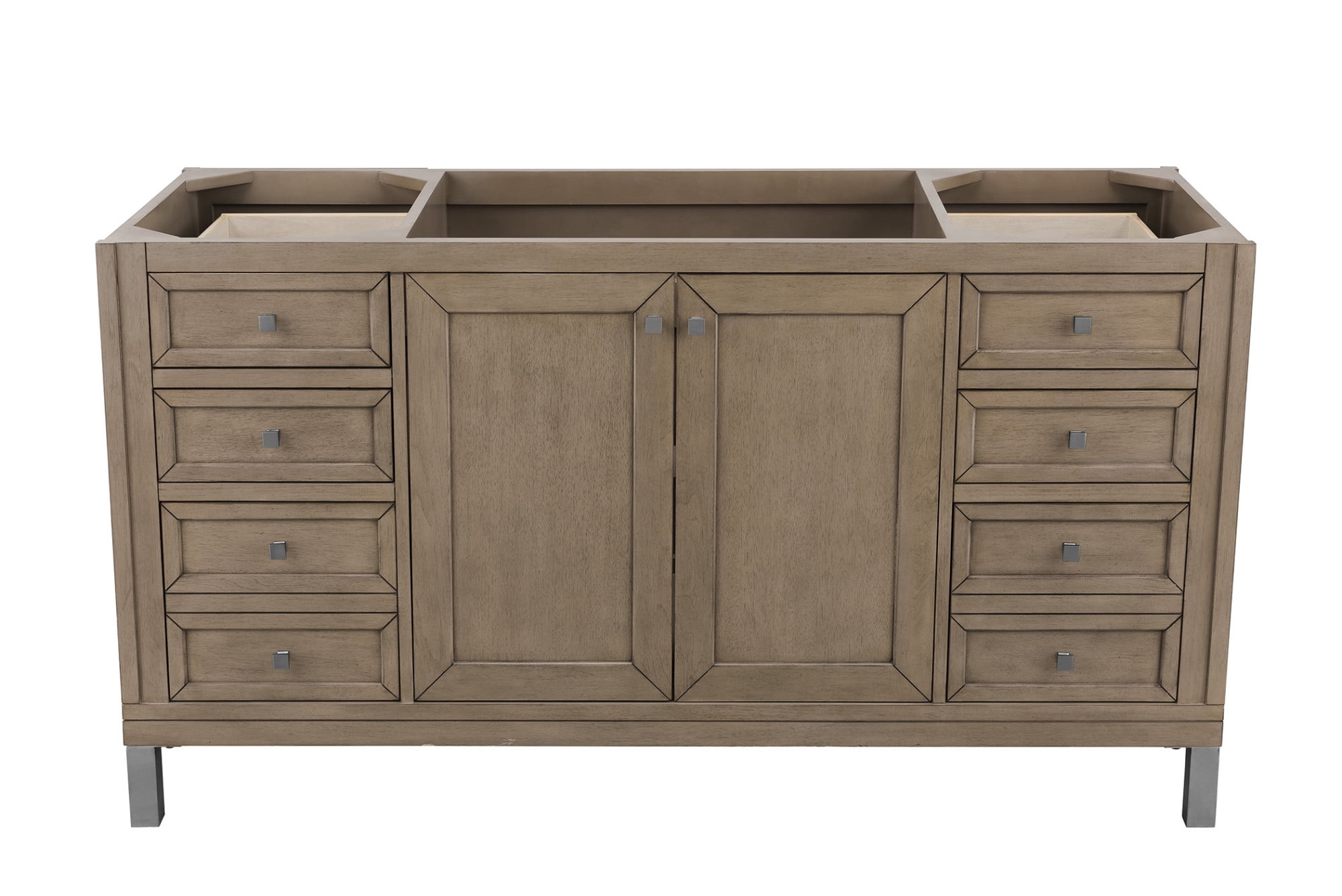 Chicago 60" Whitewashed Walnut Single Bathroom Vanity Base