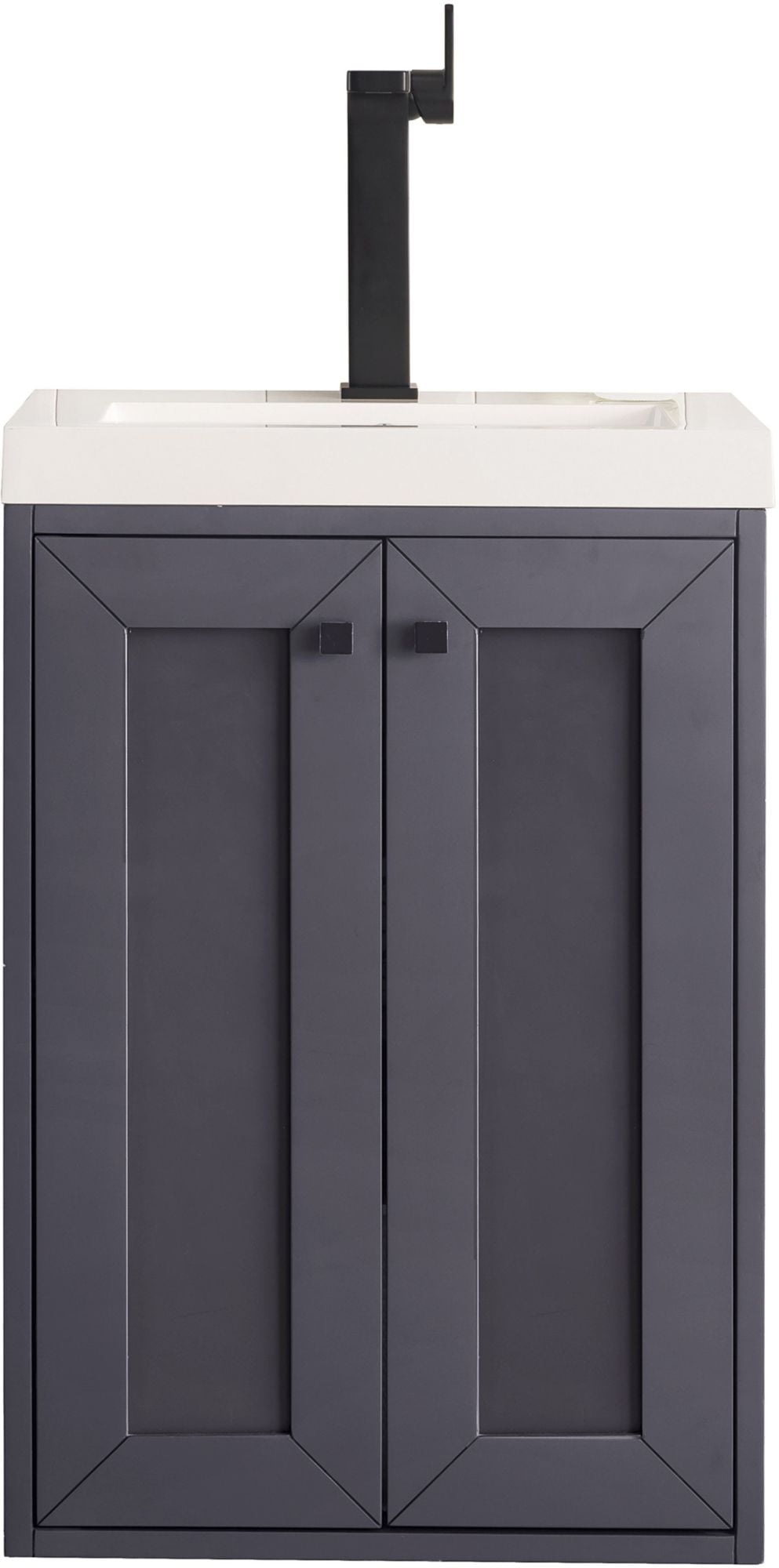 Chianti 20'' Mineral Grey Wall-Mount Vanity with Composite Top