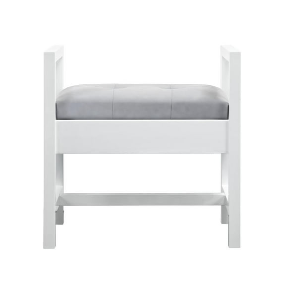 James Martin Vanities Addison 24.5" Upholsted Bench, Glossy White