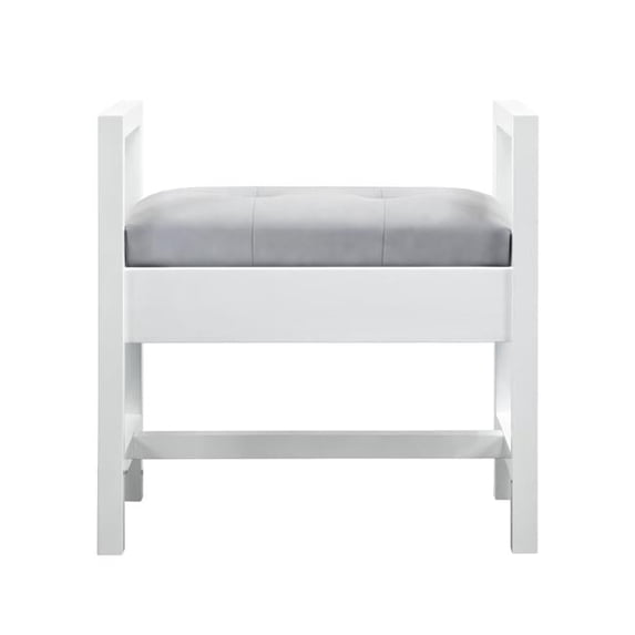 James Martin Vanities E444-BNCH-GW 24.5 in. Addison Upholsted Bench, Glossy White