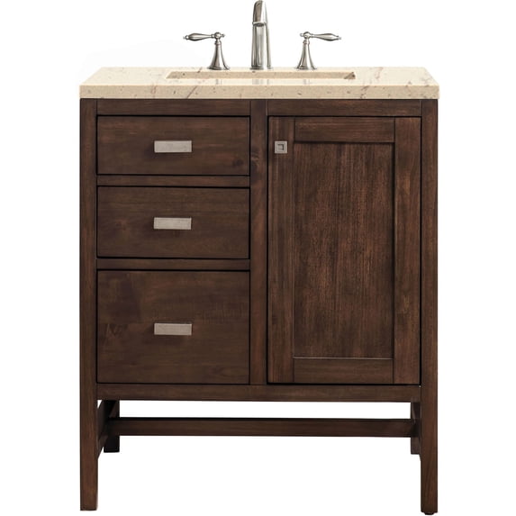James Martin Vanities E444-V30-3Emr Addison 30" Free Standing Single Wood Vanity Set - Mid