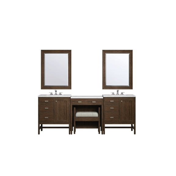 James Martin Vanities E444MCA-V30GP-DB-EJP Addison 90" Double Basin Poplar Wood Vanity Set