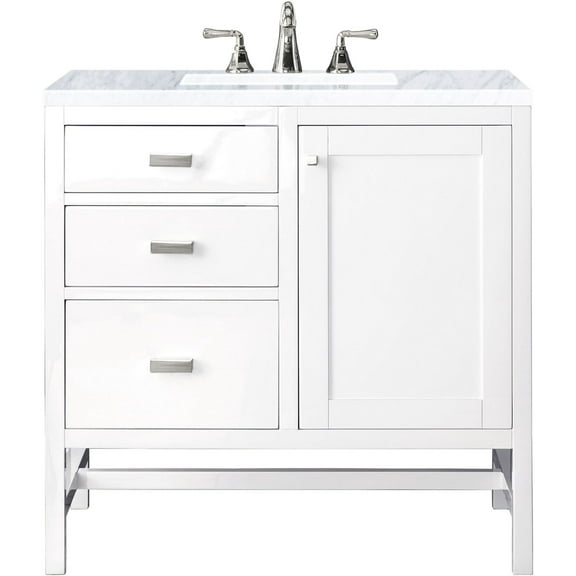 James Martin Vanities E444-V36-3Car Addison 36" Free Standing Single Basin Hardwood Vanity