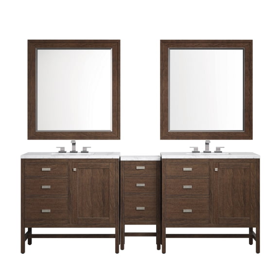 James Martin Vanities E444MCA-V36GP-F-EJP Addison 84" Double Basin Poplar Wood Vanity Set