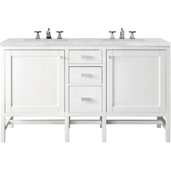 James Martin Vanities E444-V60d-3Af Addison 60" Free Standing Double Basin Hardwood Vanity