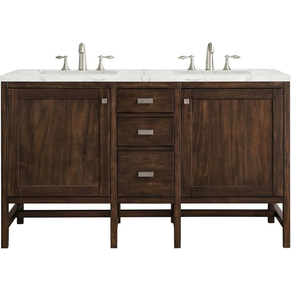James Martin Vanities E444-V60d-3Ejp Addison 60" Free Standing Double Basin Hardwood