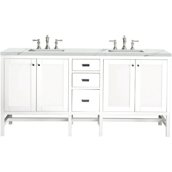 James Martin Vanities E444-V72-3Enc Addison 72" Free Standing Double Basin Poplar Vanity