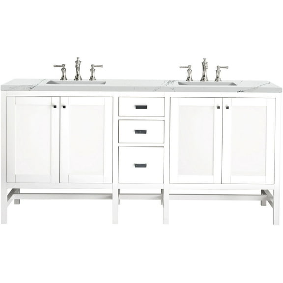 James Martin Vanities E444-V72-3Enc Addison 72" Free Standing Double Basin Poplar Vanity