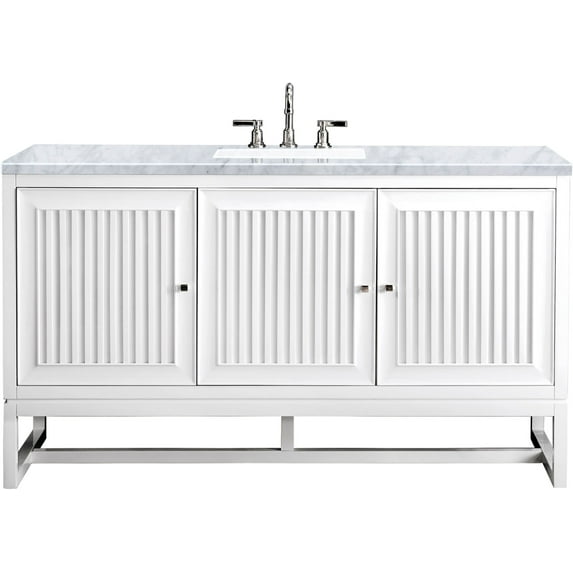 James Martin Vanities E645-V60s-3Car Athens 60" Free Standing Single Wood Vanity Set -