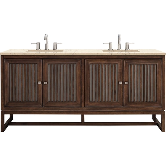 James Martin Vanities E645-V72-3Emr Athens 72" Free Standing Double Wood Vanity Set - Mid