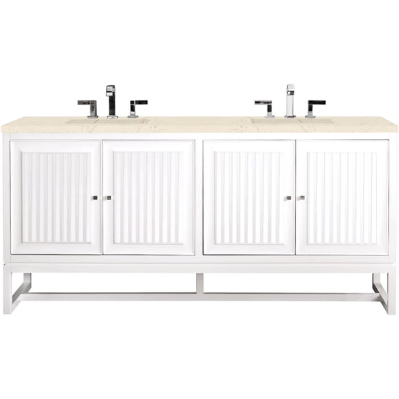 James Martin Vanities E645-V72-3Emr Athens 72" Free Standing Double Wood Vanity Set -