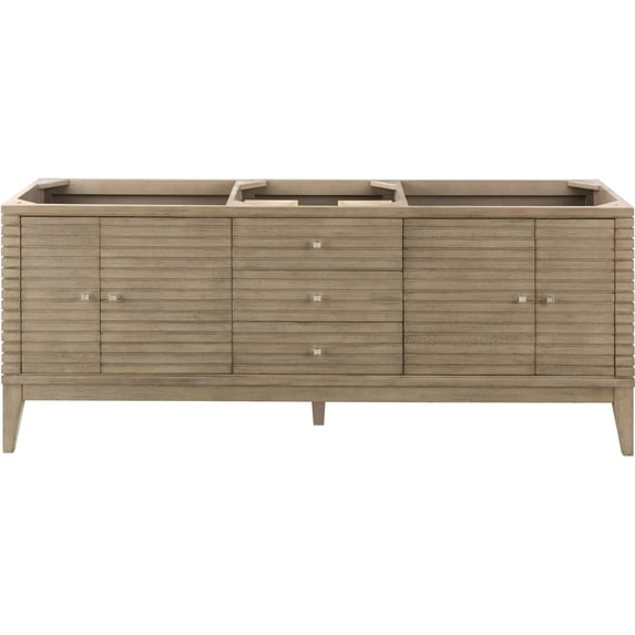 James Martin Vanities 210-V72D-WW Linear 72" Double Basin Wood Vanity Cabinet Only - Wood
