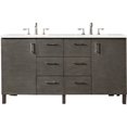 thumbnail image 1 of James Martin Vanities Metropolitan 60" Double Vanity, Silver Oak, w/ 3 CM Eternal Serena Quartz Top, 1 of 7
